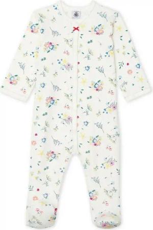 Petit Bateau Strampler PETIT BATEAU Strampler creme mit Alloverprint Blumen