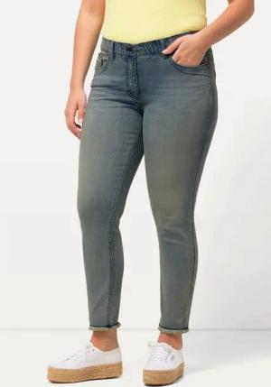 Ulla Popken 5-Pocket-Jeans Jeans Sarah Fransensaum schmales Bein