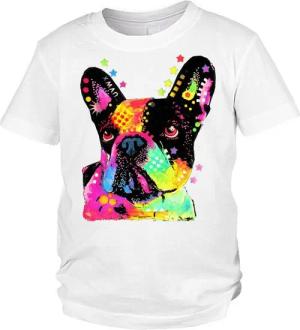 Tini - Shirts Print-Shirt Französische Bulldogge Kinder Tshirt buntes Hundemotiv Kindershirt : French Bulldog