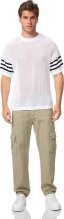 Denim Distriqt Cargohose Herren Baggy- Fit Cargo Jeans Freizeithose Einfarbig Loose