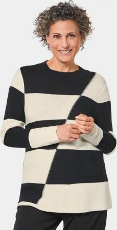 GOLDNER Strickpullover Kurzgröße: Attraktiver Intarsienpullover