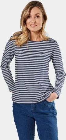 GOLDNER Langarmshirt Ringelshirt mit U-Boot-Ausschnitt