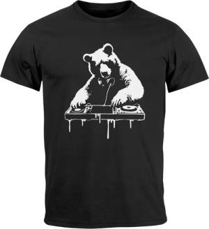 Neverless Print-Shirt Herren T-Shirt mit Print Bär als Techno DJ Rave Festival Outfit mit Print