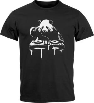 Neverless Print-Shirt Herren T-Shirt mit Aufdruck Panda DJ Techno Rave Festival Outfit mit Print