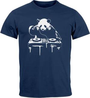 Neverless Print-Shirt Herren T-Shirt mit Aufdruck Panda DJ Techno Rave Festival Outfit mit Print