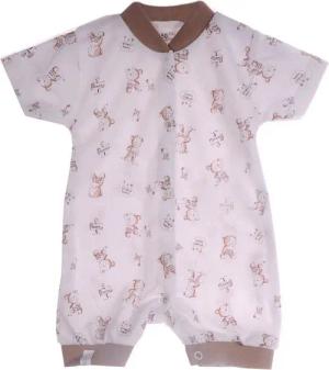 La Bortini Spieler Spieler Baby Sommer Strampler in weiß beige mit Bärchen