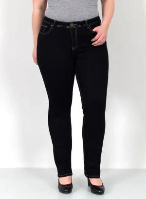 ESRA Straight-Jeans Gerade Schnitt Jeans hoher Bund mit Stretch bis Plus Size Übergröße Straight Jeans Damen High Waist Stretch Jeans Hose mit geradem Bein