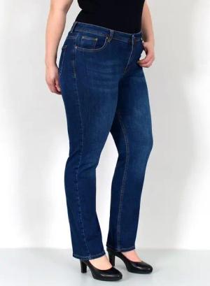 ESRA Straight-Jeans Gerade Schnitt Jeans hoher Bund mit Stretch bis Plus Size Übergröße Straight Jeans Damen High Waist Stretch Jeans Hose mit geradem Bein