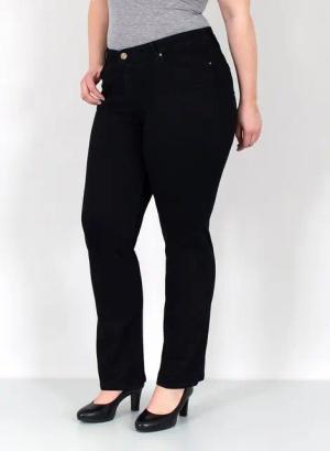 ESRA Straight-Jeans Gerade Schnitt Jeans hoher Bund mit Stretch bis Plus Size Übergröße Straight Jeans Damen High Waist Stretch Jeans Hose mit geradem Bein