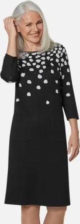 GOLDNER Blusenkleid Apartes Strickkleid mit Glanzgarnakzenten