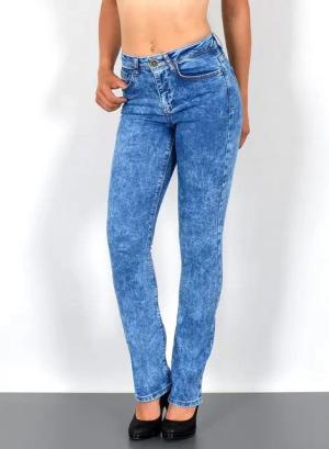 ESRA Bootcut-Jeans Bootcut Jeans Damen High Waist Stretch Wide Leg Jeans bis Übergröße B1 Damen Bootcut Jeans High Waist Damen Schlaghose Jeans weites Bein Hose