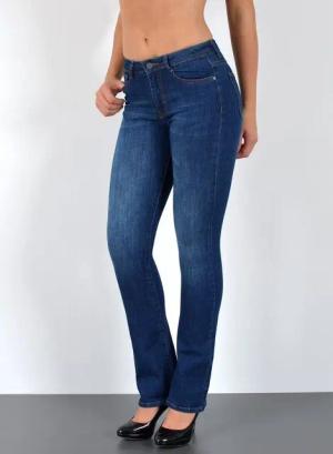 ESRA Bootcut-Jeans Bootcut Jeans Damen High Waist Stretch Wide Leg Jeans bis Übergröße B1 Damen Bootcut Jeans High Waist Damen Schlaghose Jeans weites Bein Hose