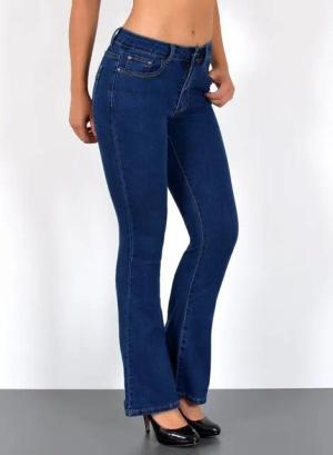 ESRA Bootcut-Jeans Bootcut Jeans Damen High Waist Stretch Wide Leg Jeans bis Übergröße B1 Damen Bootcut Jeans High Waist Damen Schlaghose Jeans weites Bein Hose