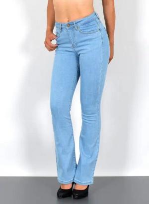 ESRA Bootcut-Jeans Bootcut Jeans Damen High Waist Stretch Wide Leg Jeans bis Übergröße B1 Damen Bootcut Jeans High Waist Damen Schlaghose Jeans weites Bein Hose