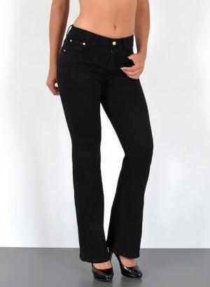 ESRA Bootcut-Jeans Bootcut Jeans Damen High Waist Stretch Wide Leg Jeans bis Übergröße B1 Damen Bootcut Jeans High Waist Damen Schlaghose Jeans weites Bein Hose