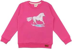 Walkiddy Longpullover Walkiddy Pink Sweatshirt White Horses Pferd Pullover (1-tlg)