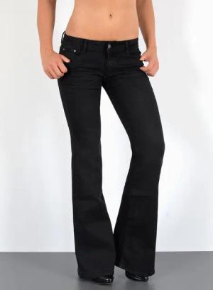 ESRA Bootcut-Jeans Schlaghose Damen Bootcut Jeans Stretch Hose mit niedrigem Bund B4 Damen Jeans Bootcut Hose Flared Leg Jeans Wide Leg Jeans weites Bein