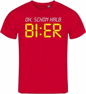 deinshirt Print-Shirt Herren T-Shirt Oh schon halb Bier Funshirt mit Motiv