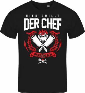 deinshirt Print-Shirt Herren T-Shirt Hier grillt der Chef noch persönlich Funshirt mit Motiv