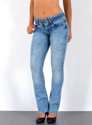 ESRA Bootcut-Jeans Low Waist Jeans Damen Bootcut Stretch Flared Jeans Wide Leg Jeans B2 Bootcut Jeans Damen Schlaghose weites Bein Flared Jeans Schlag Jeans
