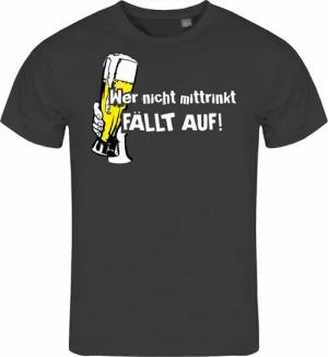deinshirt Print-Shirt Herren T-Shirt Wer nicht mittrinkt fällt auf Funshirt mit Motiv