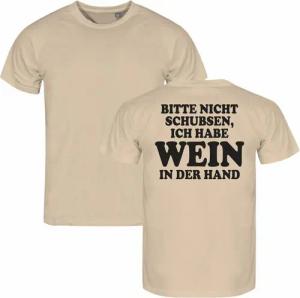 deinshirt Print-Shirt Herren T-Shirt Bitte nicht schubsen habe Wein in der Hand Funshirt mit Motiv