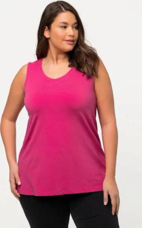Ulla Popken T-Shirt Top A-Linie V-Ausschnitt ärmellos