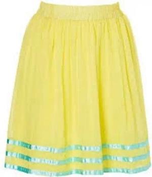 BODYFLIRT boutique Minirock Bodyflirt Damen Rock Chiffonrock Minirock Mini Skirt gelb Gr. 40 945515