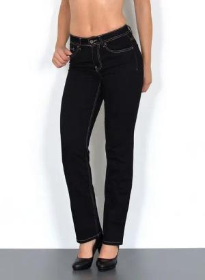 ESRA Straight-Jeans High Waist Straight Fit Jeans Damen Gerader Schnitt bis Übergröße G1 Schwarze Jeans Damen High Waist Jeans Damen Straight Stretch-Jeans