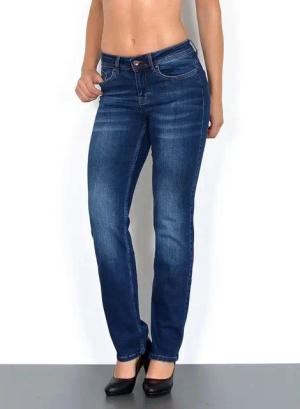 ESRA Straight-Jeans High Waist Straight Fit Jeans Damen Gerader Schnitt bis Übergröße G1 Damen Jeanshose Straight Leg Stretch Jeans High Waist bis Plus Size