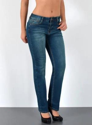 ESRA Straight-Jeans Damen Jeans Straight Leg mit hoher Bundhöhe und geradem Schnitt G2 Straight Jeans Damen Stretch Regular Jeans High Waist bis Plus Size
