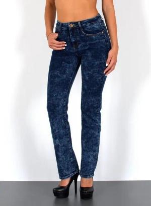 ESRA Straight-Jeans Damen Jeans Straight Leg mit hoher Bundhöhe und geradem Schnitt G2 Straight Jeans Damen Stretch Regular Jeans High Waist bis Plus Size