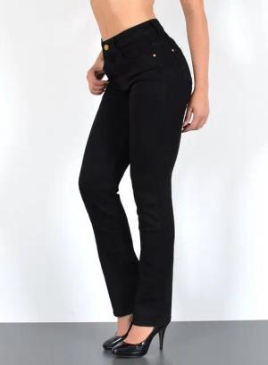 ESRA Straight-Jeans Damen Jeans Straight Leg mit hoher Bundhöhe und geradem Schnitt G2 Straight Jeans Damen Stretch Regular Jeans High Waist bis Plus Size