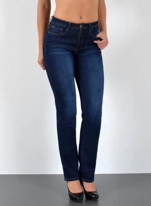 ESRA Straight-Jeans Damen Jeans Straight Leg mit hoher Bundhöhe und geradem Schnitt G2 Straight Jeans Damen Stretch Regular Jeans High Waist bis Plus Size