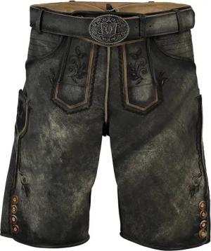 KRÜGER BUAM Lederhose KRÜGER BUAM Leder-Shorts dunkelgrau