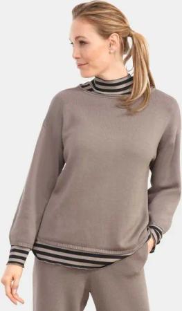 GOLDNER Strickpullover Pullover mit leichten U-Boot-Ausschnitt
