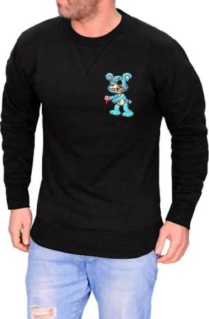 RMK Rundhalspullover Herren Pullover Langarmshirt Sweatshirt Pulli mit Cartoon Motiv