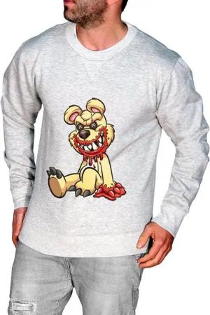 RMK Rundhalspullover Herren Pullover Langarmshirt Sweatshirt Pulli Cartoon Runder Hals