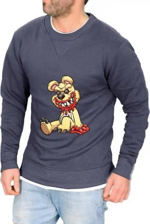RMK Rundhalspullover Herren Pullover Langarmshirt Sweatshirt Pulli Cartoon Runder Hals