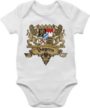 Shirtracer Shirtbody Bayern Wappen Bayernland Freistaat Bayern Mode für Oktoberfest Baby Outfit