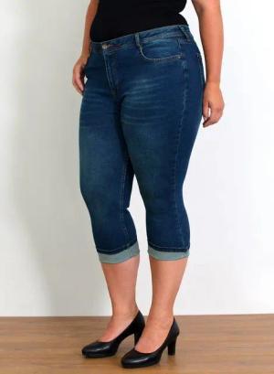 ESRA Caprijeans Capri Jeans Damen High Waist Hose 3 4 Jeans Damen Sommer bis Übergröße Sommer Damen Jeans Capri Hose Damen 3/4 Hose hoher Bund Große Größe