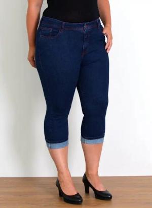 ESRA Caprijeans Capri Jeans Damen High Waist Hose 3 4 Jeans Damen Sommer bis Übergröße Sommer Damen Jeans Capri Hose Damen 3/4 Hose hoher Bund Große Größe