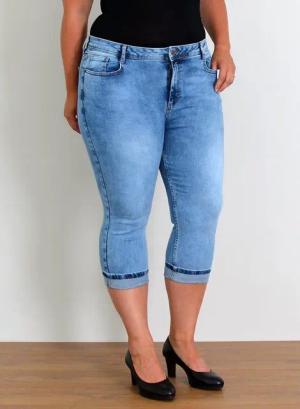 ESRA Caprijeans Capri Jeans Damen High Waist Hose 3 4 Jeans Damen Sommer bis Übergröße Sommer Damen Jeans Capri Hose Damen 3/4 Hose hoher Bund Große Größe