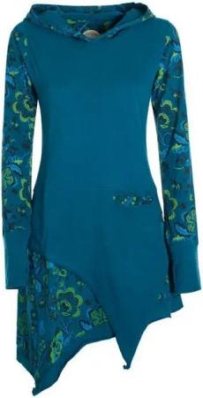 Vishes Zipfelkleid Langarm Kleid Elfen Zipfelige Elfentunika Bedruckt Hippie, Boho, Goa, Elfen Style