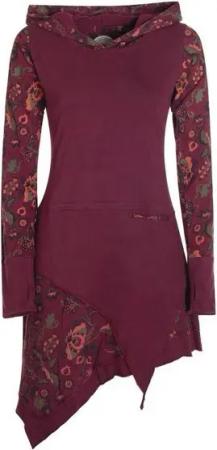 Vishes Zipfelkleid Langarm Kleid Elfen Zipfelige Elfentunika Bedruckt Hippie, Boho, Goa, Elfen Style