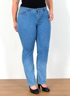 ESRA Straight-Jeans FG5 High Waist Damen Jeans Straight Leg Stretch Hose Übergröße Große Größe