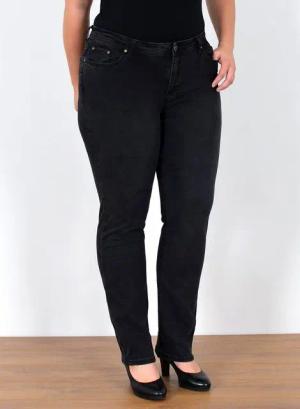 ESRA Straight-Jeans FG5 High Waist Damen Jeans Straight Leg Stretch Hose Übergröße Große Größe