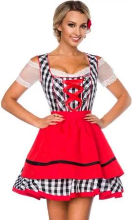 Dirndline Dirndl Traditionelles Trachten Set Mini Dirndl Schürze, kariert Oktoberfest