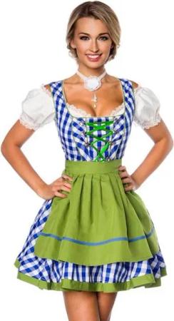 Dirndline Dirndl Traditionelles Trachten Set Mini Dirndl Schürze, kariert Oktoberfest
