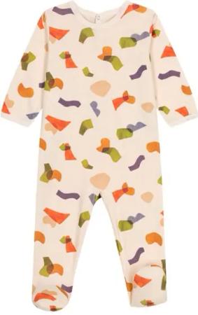 Petit Bateau Strampler Petit Bateau cremefarbener Strampler mit bunten Klettergriffen